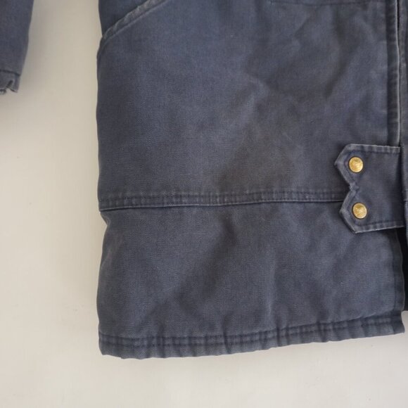 Vtg Tough Duck Navy Detroit Style Canvas Quilt Lined Corduroy Collar Jacket XL - Picture 7 of 13
